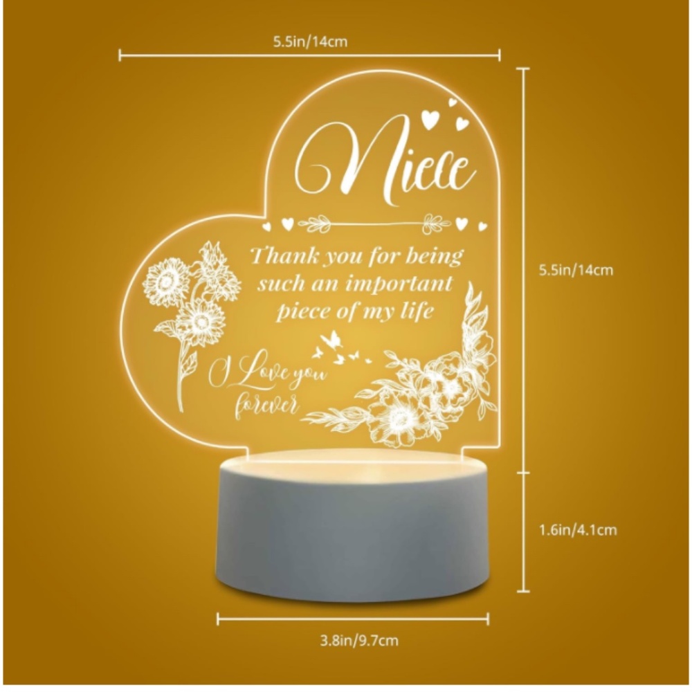 3D Engraved Night Light for a Niece - Brand new in box